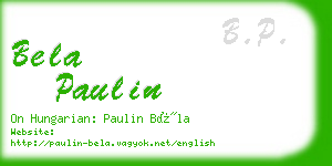 bela paulin business card
